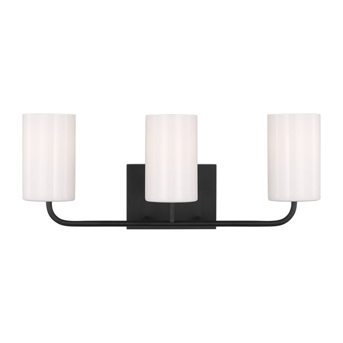 Generation Lighting GLV1003MBK Three Light Vanity, Midnight Black