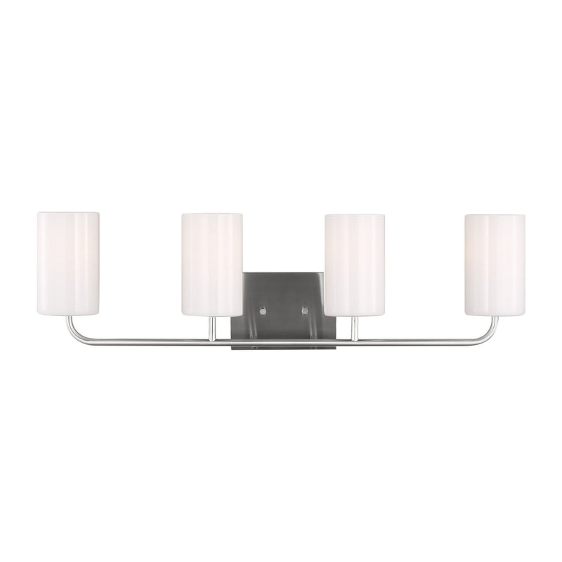 Generation Lighting GLV1004BS Four Light Vanity, Brushed Steel
