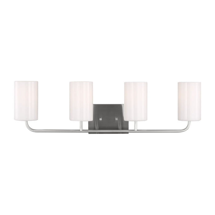 Generation Lighting GLV1004BS Four Light Vanity, Brushed Steel