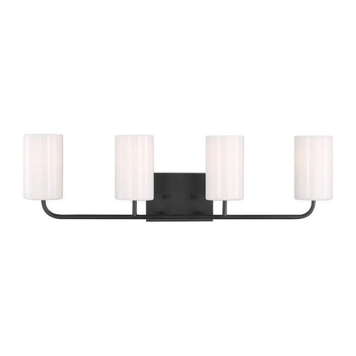 Generation Lighting GLV1004MBK Four Light Vanity, Midnight Black