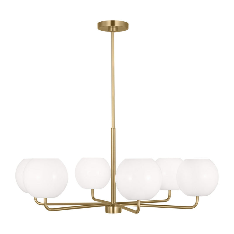 Generation Lighting GLC1066SB Six Light Chandelier, Satin Bronze