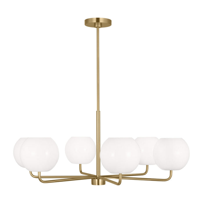 Generation Lighting GLC1066SB Six Light Chandelier, Satin Bronze