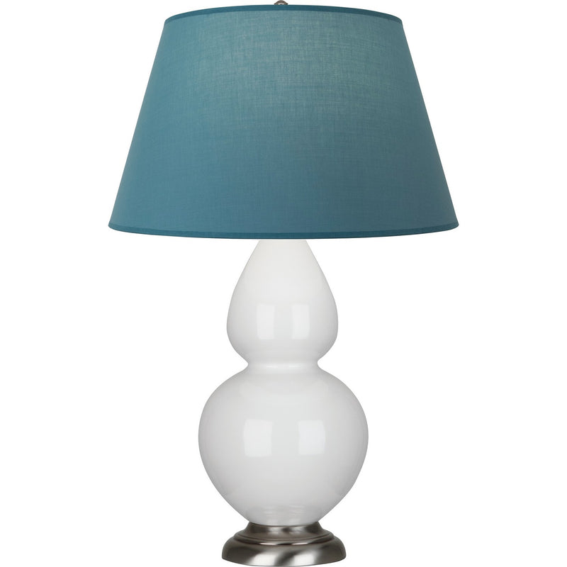 Robert Abbey 1670B One Light Table Lamp, Lily Glazed Ceramic w/Antique Silvered