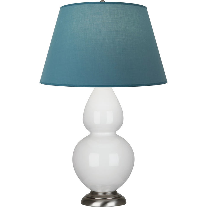 Robert Abbey 1670B One Light Table Lamp, Lily Glazed Ceramic w/Antique Silvered