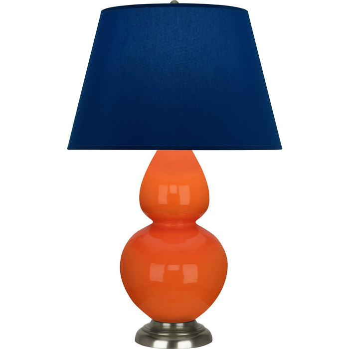 Robert Abbey 1675N One Light Table Lamp, Pumpkin Glazed Ceramic w/Antique Silvered