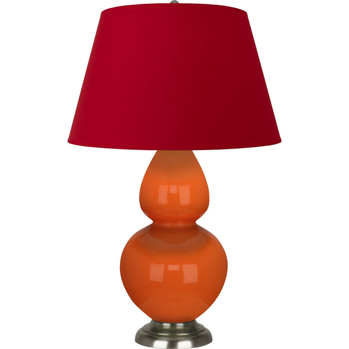 Robert Abbey 1675R One Light Table Lamp, Pumpkin Glazed Ceramic w/Antique Silvered