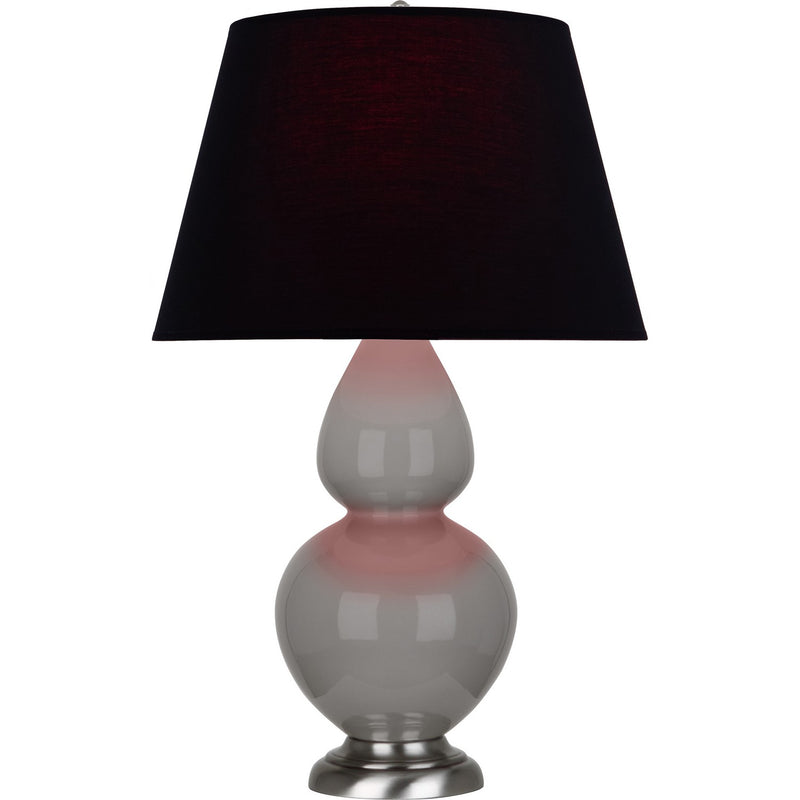 Robert Abbey 1750K One Light Table Lamp, Smokey Taupe Glazed Ceramic w/Antique Silvered