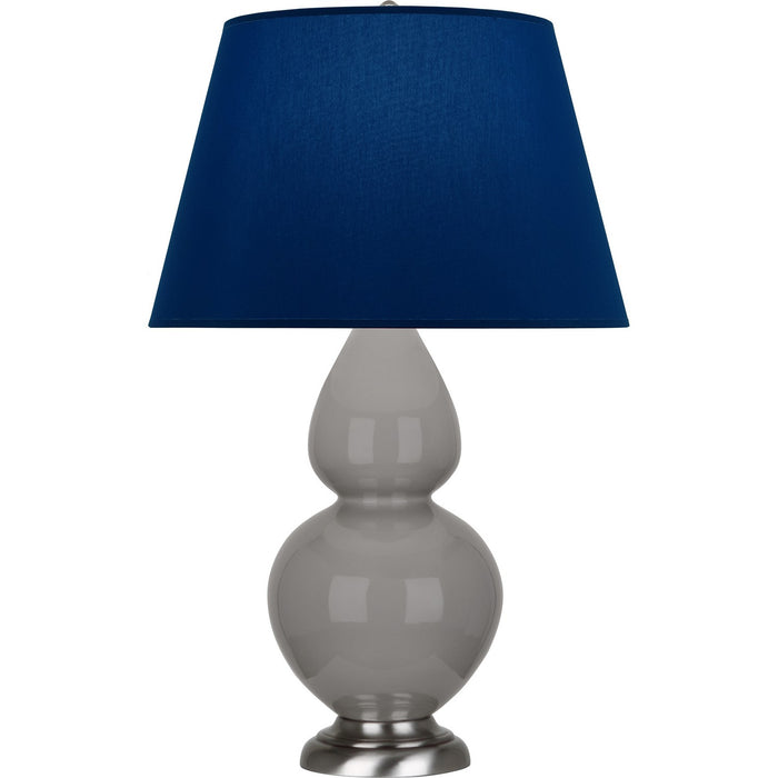 Robert Abbey 1750N One Light Table Lamp, Smokey Taupe Glazed Ceramic w/Antique Silvered