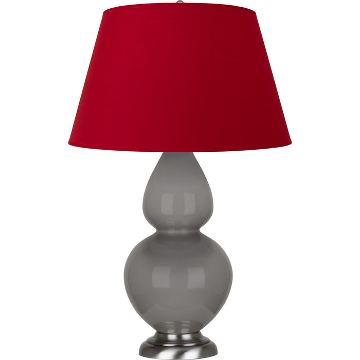 Robert Abbey 1750R One Light Table Lamp, Smokey Taupe Glazed Ceramic w/Antique Silvered