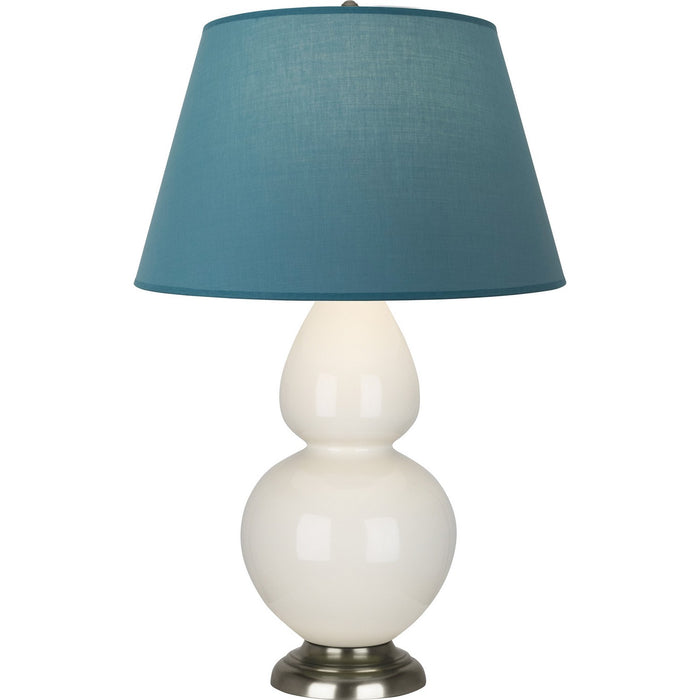 Robert Abbey 1756B One Light Table Lamp, Bone Glazed Ceramic w/Antique Silvered