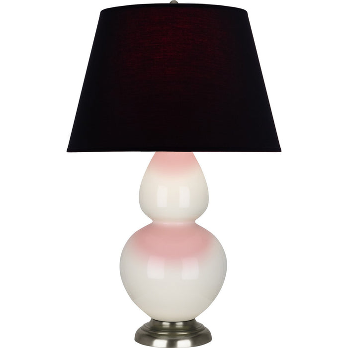 Robert Abbey 1756K One Light Table Lamp, Bone Glazed Ceramic w/Antique Silvered