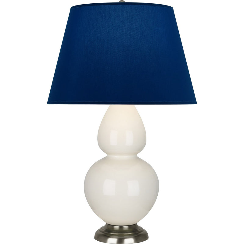 Robert Abbey 1756N One Light Table Lamp, Bone Glazed Ceramic w/Antique Silvered
