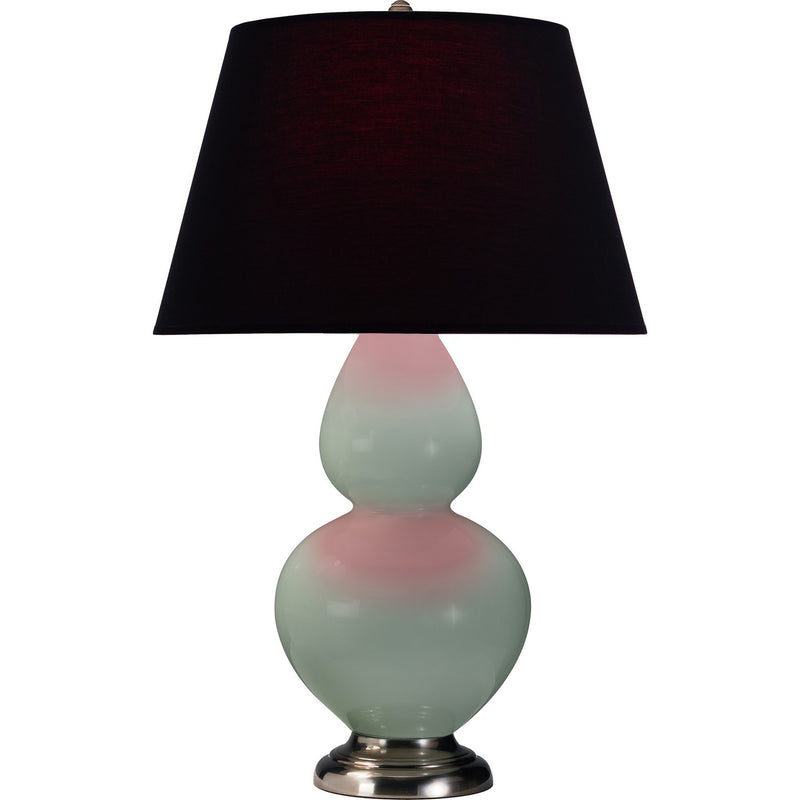 Robert Abbey 1791K One Light Table Lamp, Celadon Glazed Ceramic w/Antique Silvered