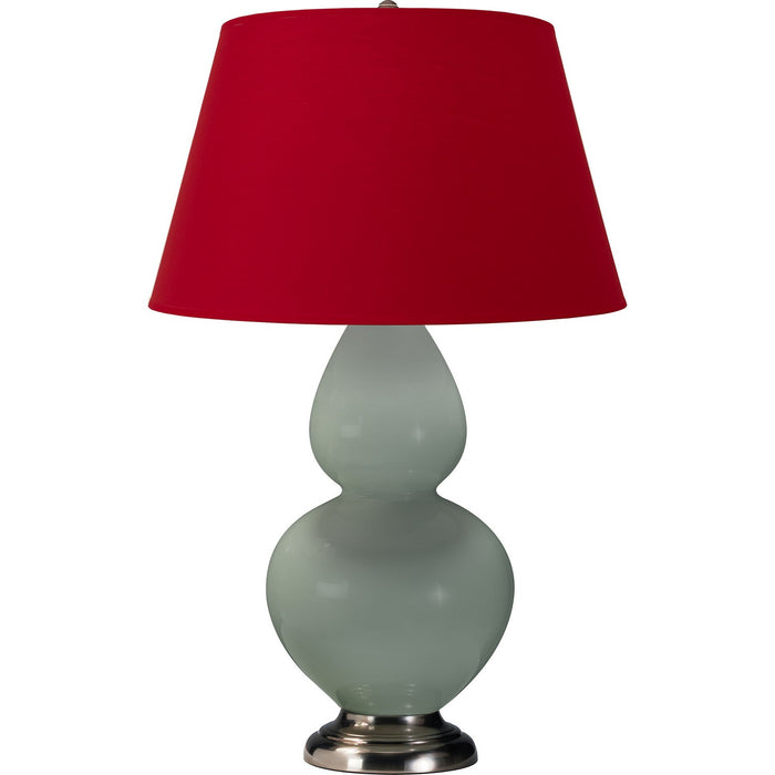 Robert Abbey 1791R One Light Table Lamp, Celadon Glazed Ceramic w/Antique Silvered