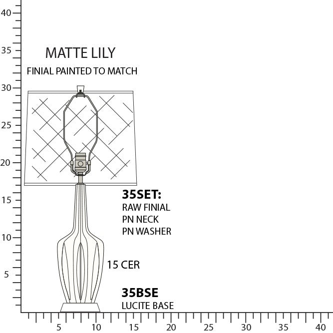 Robert Abbey MLY35 One Light Accent Lamp, Matte Lily Glazed Ceramic w/Polished Nickel/a Lucite