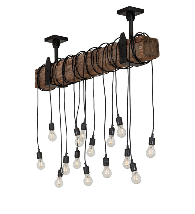 Meyda Tiffany 259859 15 Light Pendant, Wrought Iron