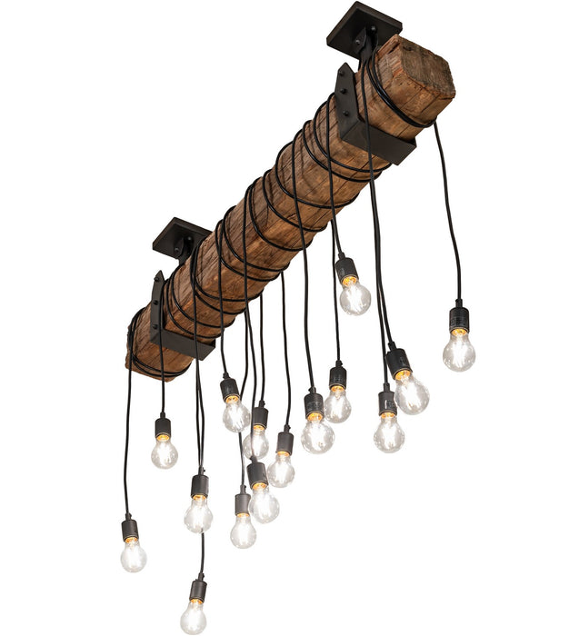 Meyda Tiffany 259859 15 Light Pendant, Wrought Iron
