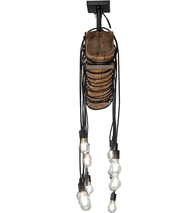 Meyda Tiffany 259859 15 Light Pendant, Wrought Iron