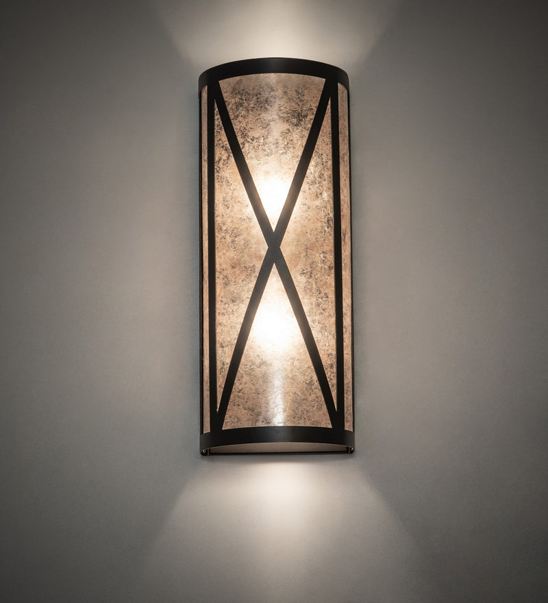 Meyda Tiffany 266995 Two Light Wall Sconce, Wrought Iron