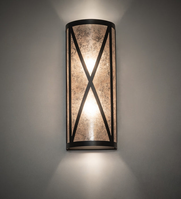 Meyda Tiffany 266995 Two Light Wall Sconce, Wrought Iron