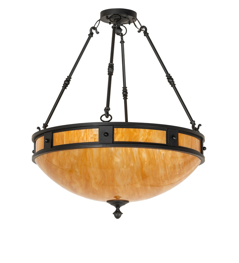 Meyda Tiffany 267388 Four Light Semi-Flushmount, Solar Black