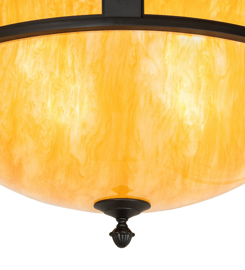 Meyda Tiffany 267388 Four Light Semi-Flushmount, Solar Black