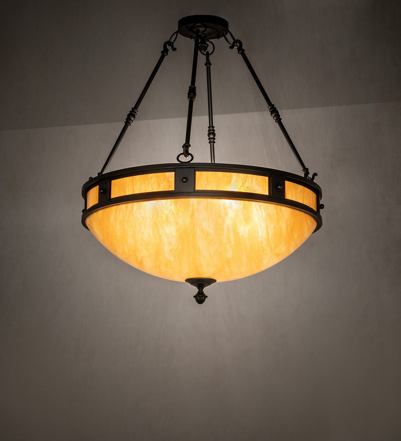Meyda Tiffany 267388 Four Light Semi-Flushmount, Solar Black