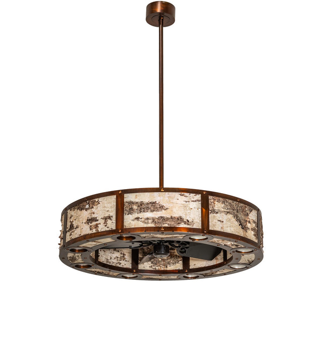 Meyda Tiffany 267436 16 Light Chandel-Air, Vintage Copper/Birch Wood