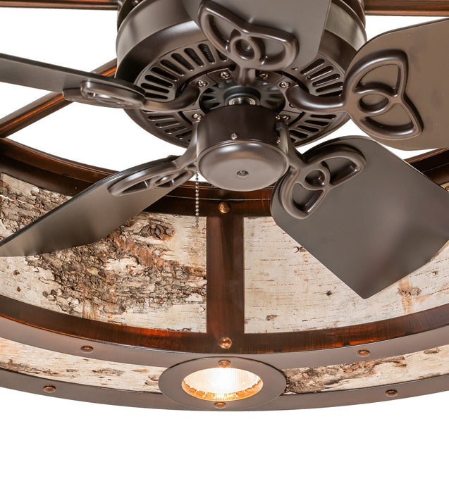 Meyda Tiffany 267436 16 Light Chandel-Air, Vintage Copper/Birch Wood