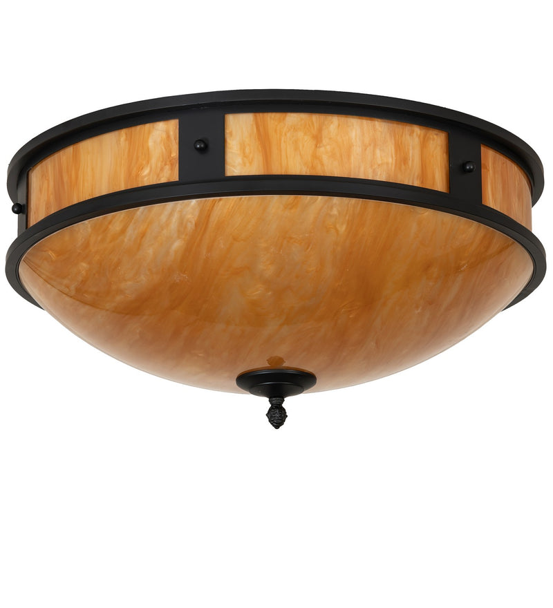 Meyda Tiffany 267608 Three Light Flushmount, Solar Black