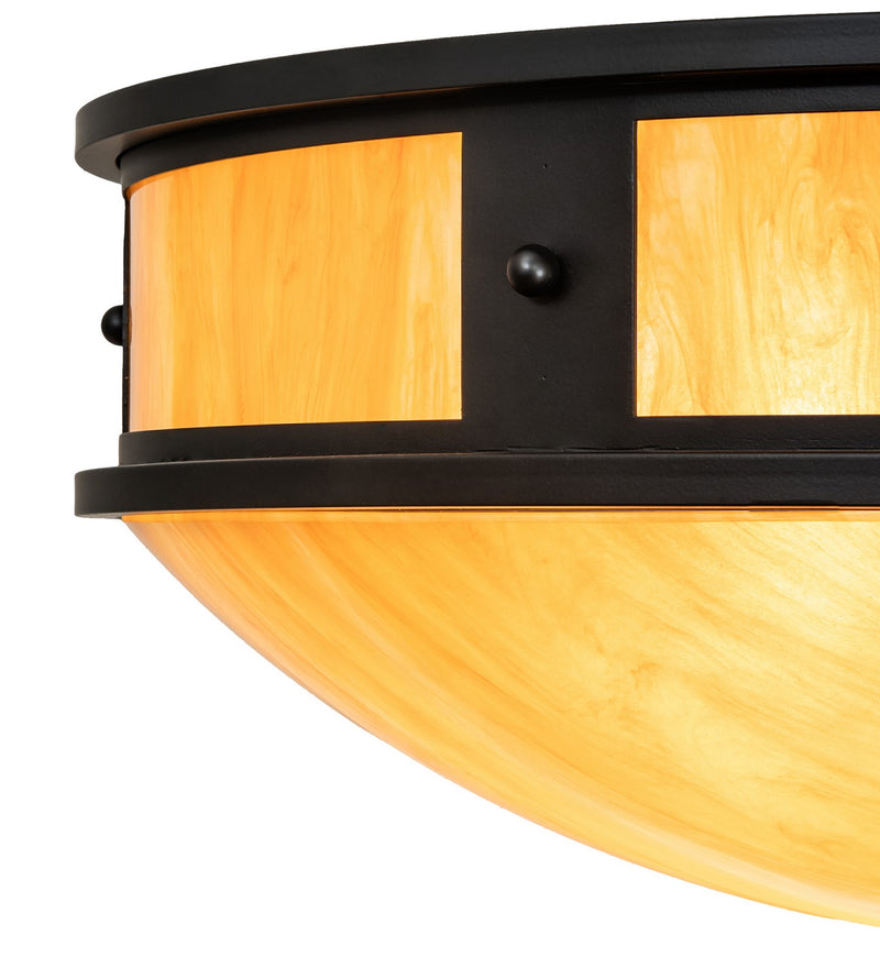 Meyda Tiffany 267608 Three Light Flushmount, Solar Black