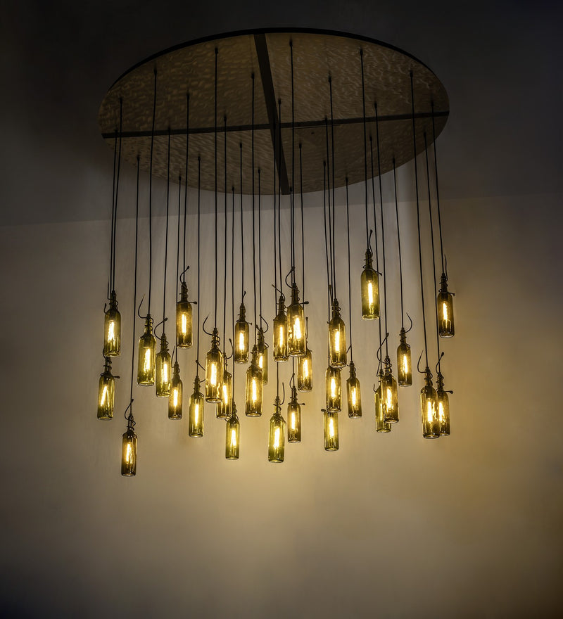 Meyda Tiffany 268401 30 Light Pendant, Satin Clear/Textured Black