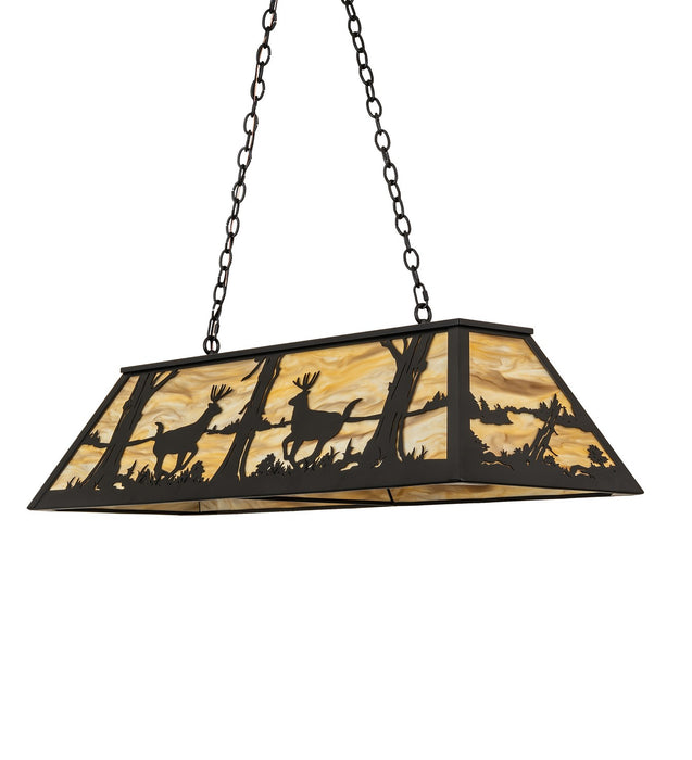 Meyda Tiffany 268496 Six Light Pendant, Black Satin Wrought Iron