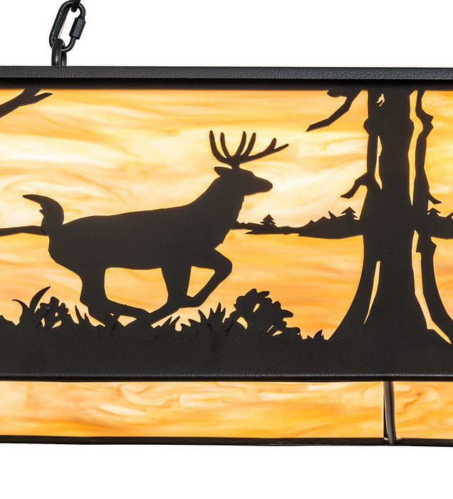 Meyda Tiffany 268496 Six Light Pendant, Black Satin Wrought Iron