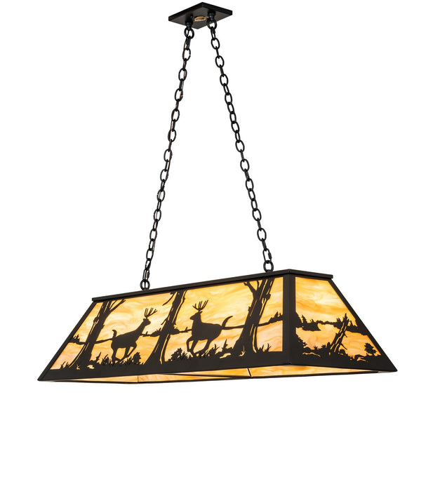 Meyda Tiffany 268496 Six Light Pendant, Black Satin Wrought Iron