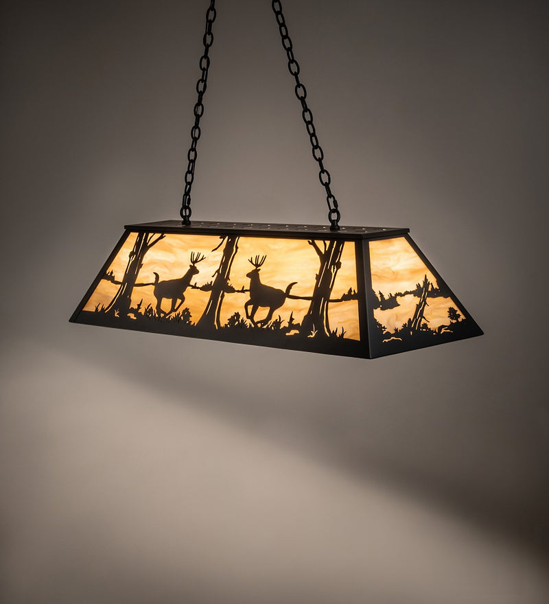 Meyda Tiffany 268496 Six Light Pendant, Black Satin Wrought Iron