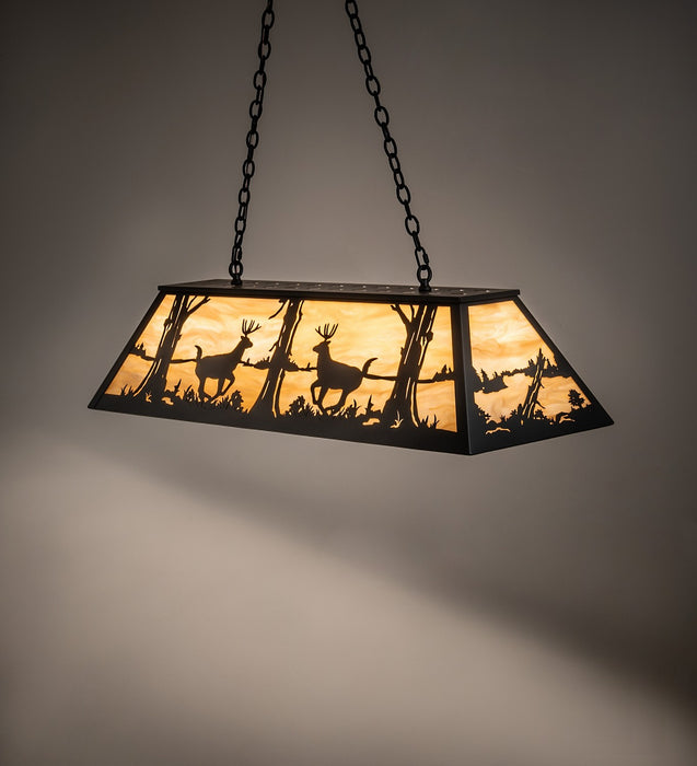 Meyda Tiffany 268496 Six Light Pendant, Black Satin Wrought Iron