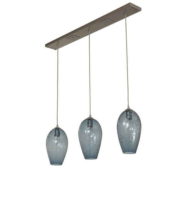 Meyda Tiffany 268619 Three Light Island Pendant, Brushed Nickel