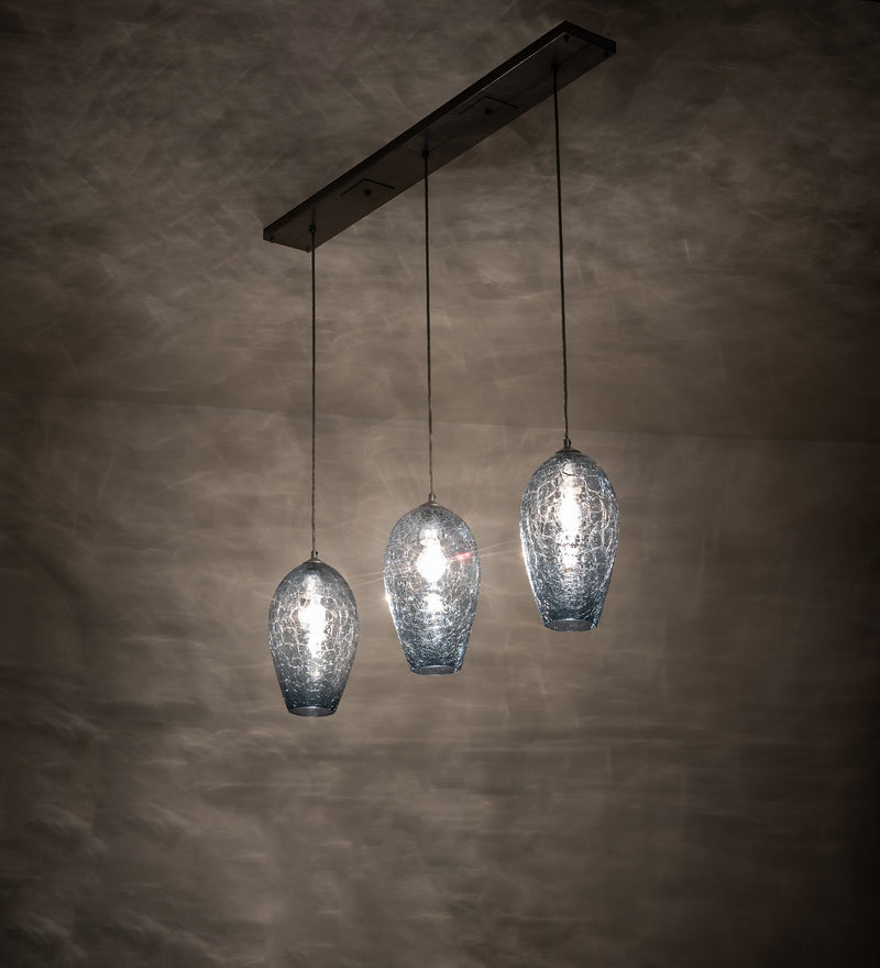 Meyda Tiffany 268619 Three Light Island Pendant, Brushed Nickel