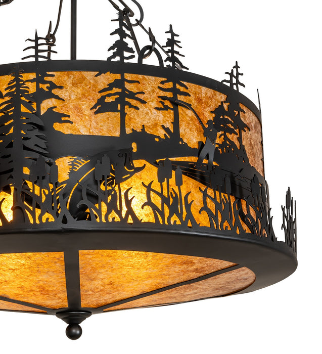 Meyda Tiffany 268652 Four Light Pendant, Solar Black