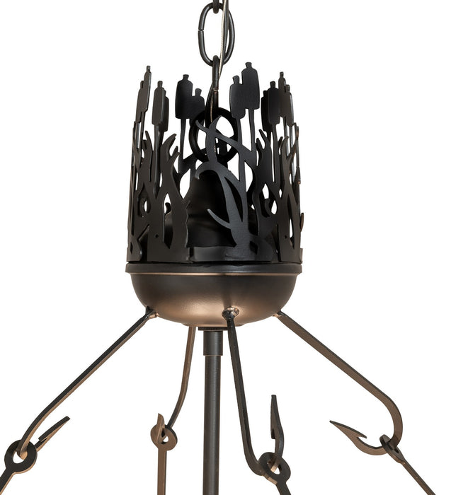 Meyda Tiffany 268652 Four Light Pendant, Solar Black