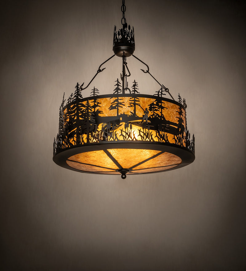 Meyda Tiffany 268652 Four Light Pendant, Solar Black