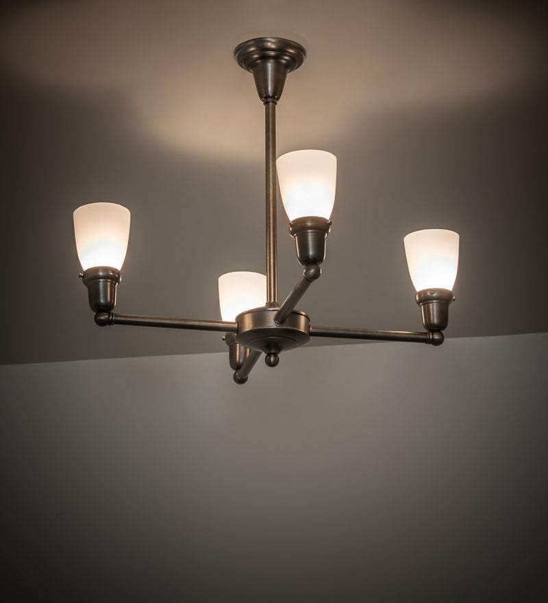 Meyda Tiffany 268813 Four Light Chandelier, Antique Brass