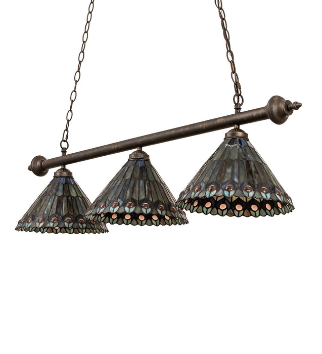 Meyda Tiffany 270445 Three Light Island Pendant, Antique Brass