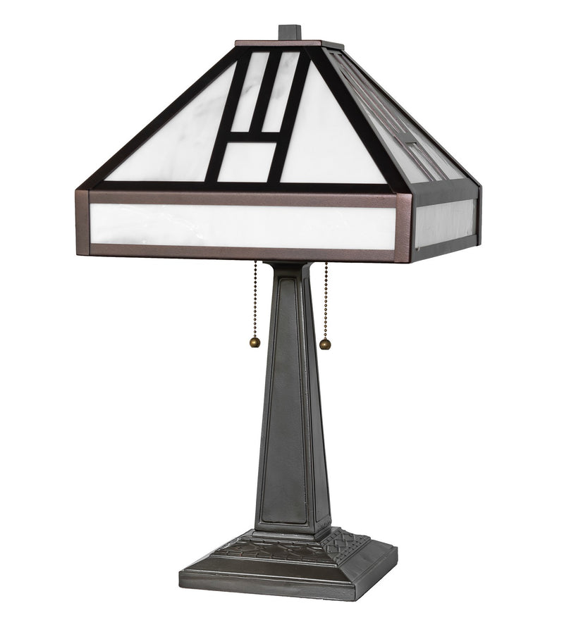 Meyda Tiffany 270906 Two Light Table Lamp, Mahogany Bronze