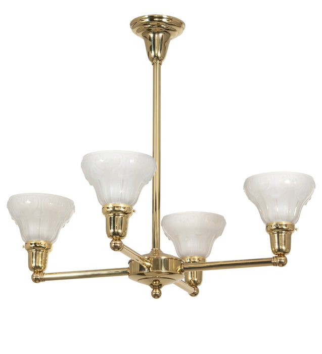 Meyda Tiffany 271767 Four Light Chandelier, Polished Brass