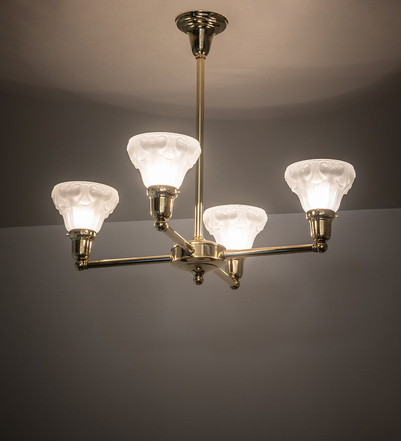 Meyda Tiffany 271767 Four Light Chandelier, Polished Brass