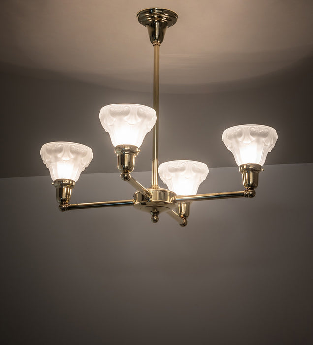 Meyda Tiffany 271767 Four Light Chandelier, Polished Brass