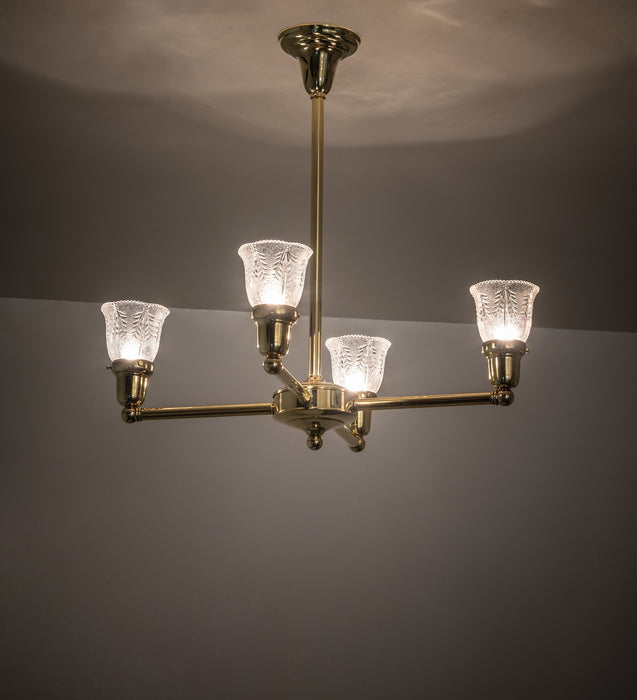 Meyda Tiffany 271776 Four Light Chandelier, Polished Brass