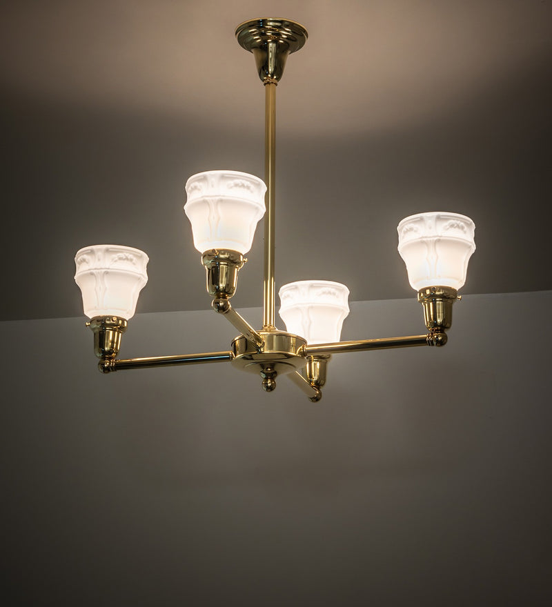 Meyda Tiffany 271803 Four Light Chandelier, Polished Brass